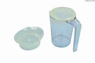 Clear Mug with Handle & 2 Lids Eating & Drinking Assistance > Beakers & Cups