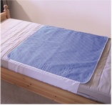 Washable Bed Pad - Blue with Tuck Flaps