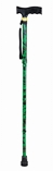 Extendable Wooden Handled Walking Stick with Camouflage Pattern - Green